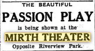 Mirth Theatre - 1908 Ad